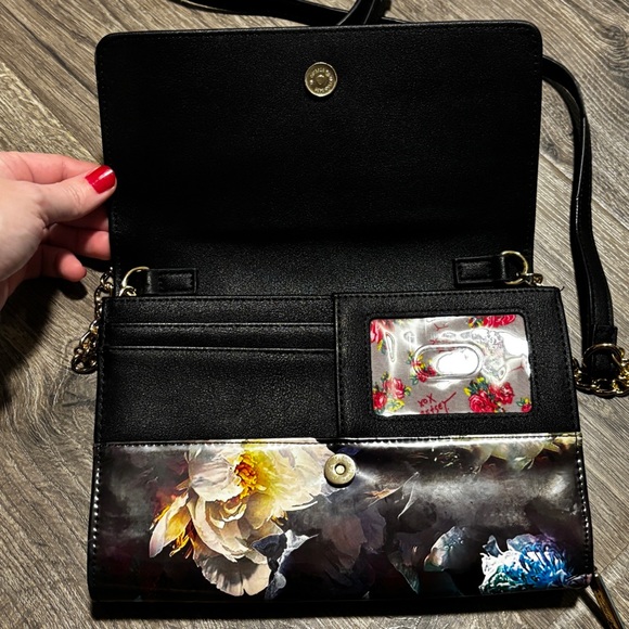 Betsey Johnson Floral Black Bow Women's Crossbody - Picture 6 of 11
